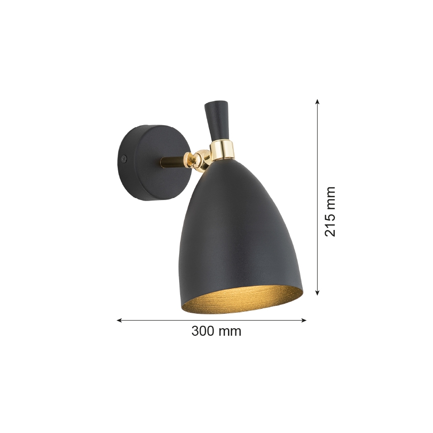Argon 4701 - Аплик CHARLOTTE 1xE27/15W/230V черен/златист
