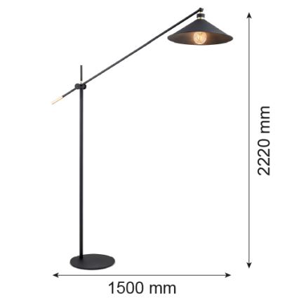 Argon 4732 - Лампион NASHVILLE 1xE27/15W/230V черен