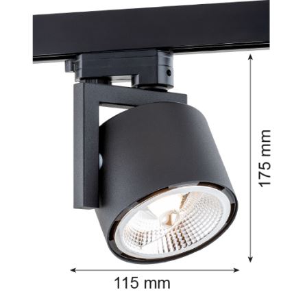 Argon 4751 - LED Спот за релсова система ALTO 1xGU10-AR111/12W/230V черен