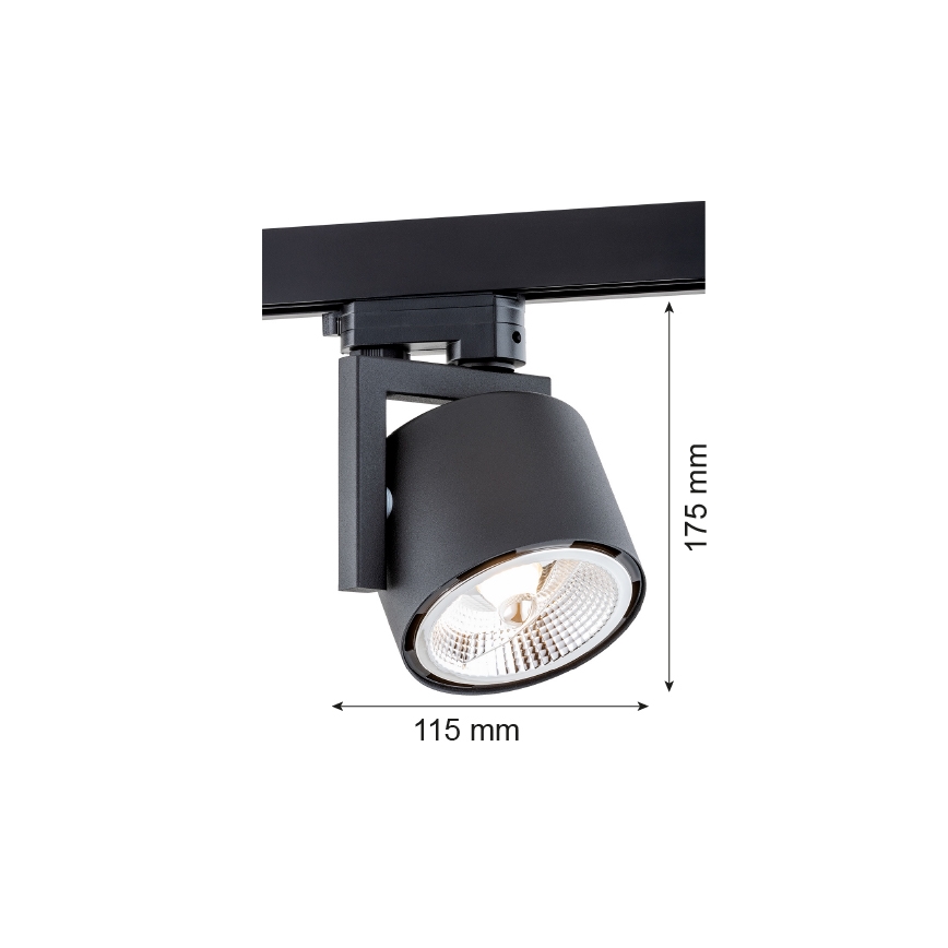 Argon 4751 - LED Спот за релсова система ALTO 1xGU10-AR111/12W/230V черен