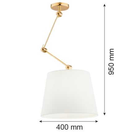Argon 4895 - Висящ полилей ZAKYNTOS PLUS 1xE27/15W/230V бял/златист