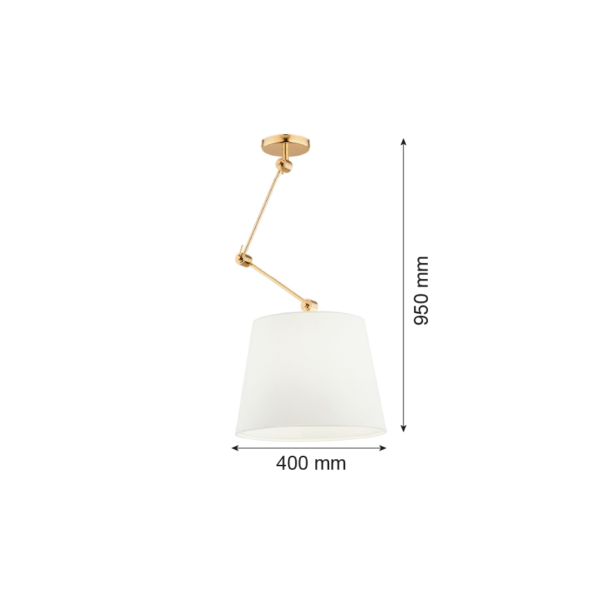 Argon 4895 - Висящ полилей ZAKYNTOS PLUS 1xE27/15W/230V бял/златист