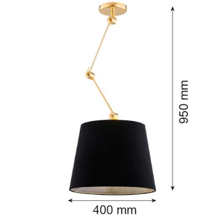 Argon 4896 - Висящ полилей ZAKYNTOS PLUS 1xE27/15W/230V черен/златист
