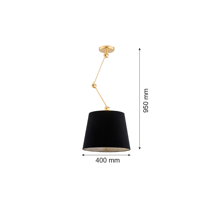 Argon 4896 - Висящ полилей ZAKYNTOS PLUS 1xE27/15W/230V черен/златист