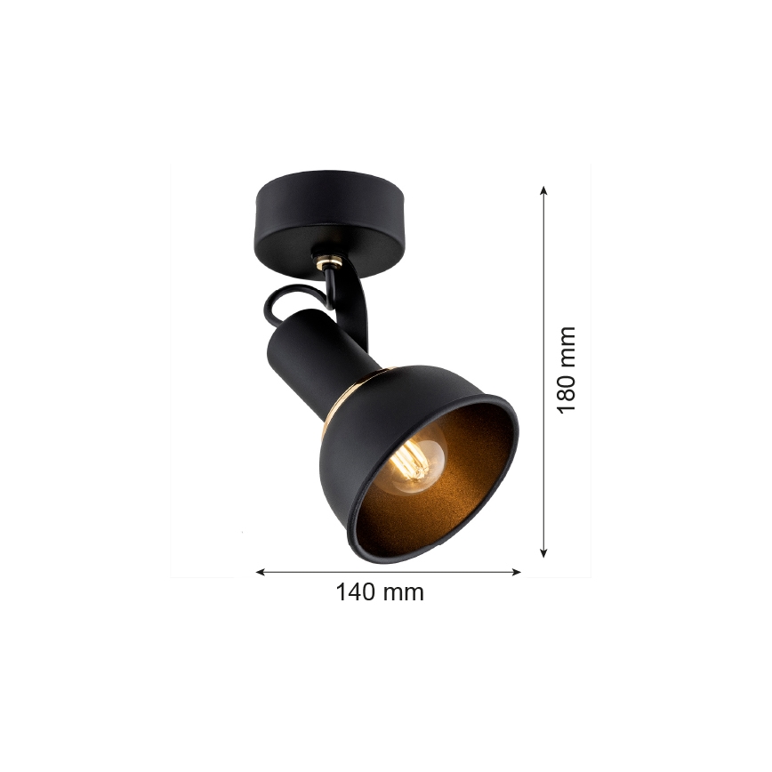 Argon 4900 - Спот TWIST 1xE14/7W/230V черен/златист