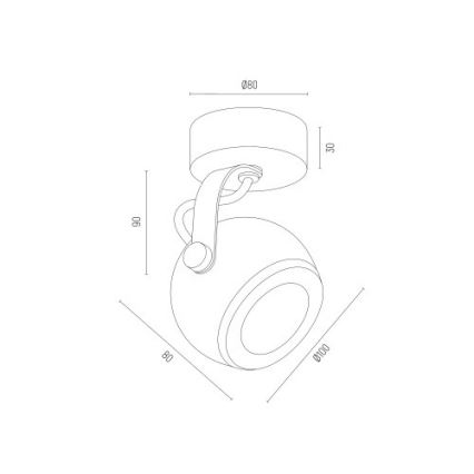 Argon 4902 - Спот KOS PLUS 1xGU10/5W/230V черен/златист