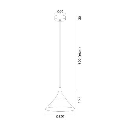 Argon 4903 - Полилей MASSETO 1xE27/15W/230V черен/златист
