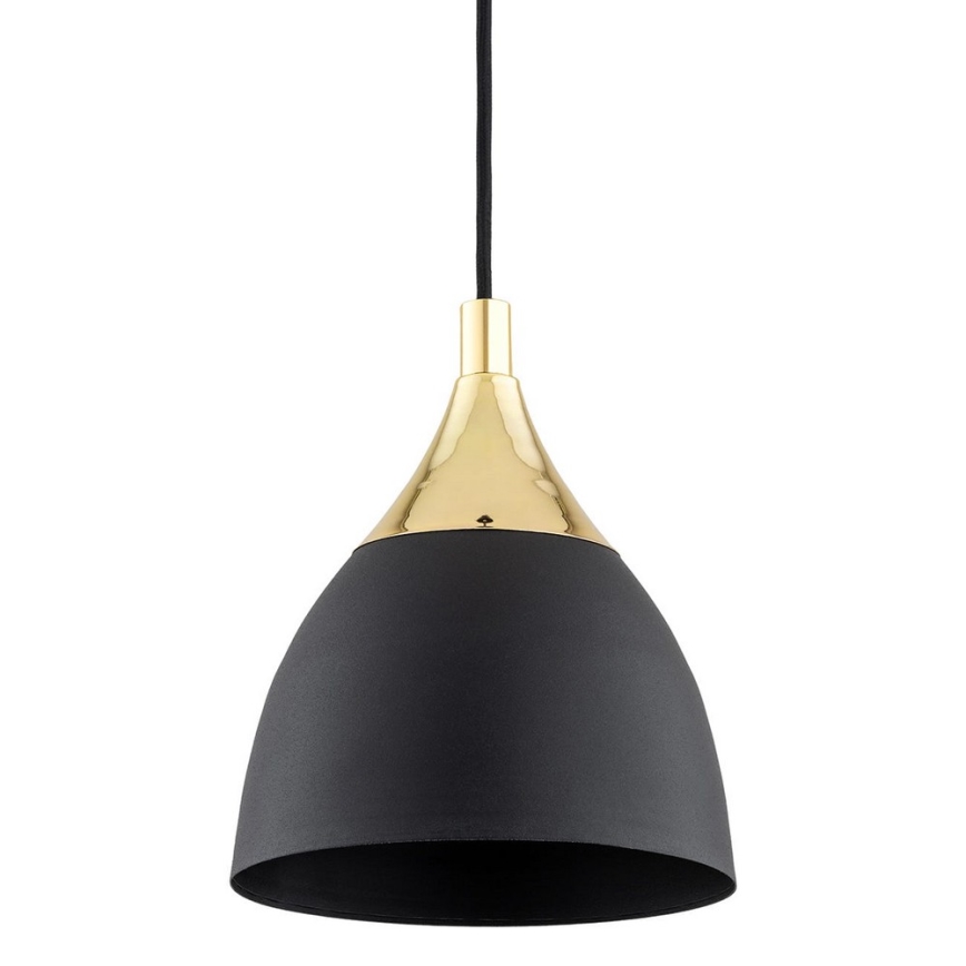 Argon 4905 - Висящ полилей MURANO 1xE27/15W/230V черен/златист