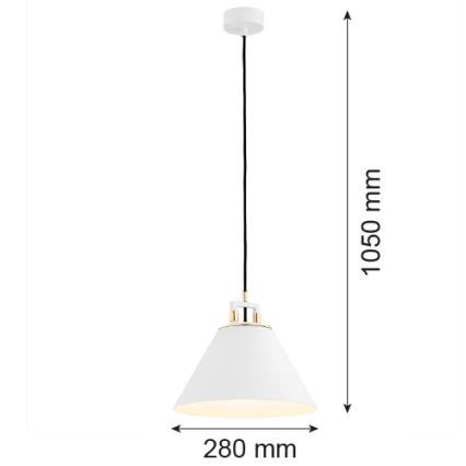 Argon 4914 - Висящ полилей ORTE 1xE27/15W/230V бял