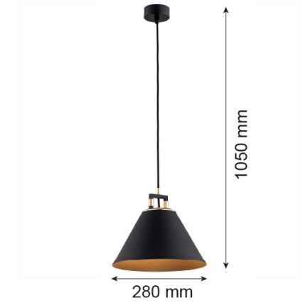 Argon 4915 - Висящ полилей ORTE 1xE27/15W/230V черен