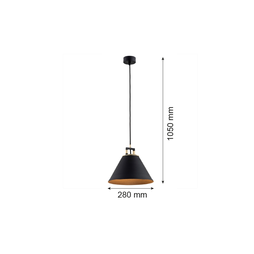 Argon 4915 - Висящ полилей ORTE 1xE27/15W/230V черен