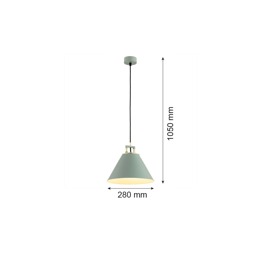 Argon 4916 - Висящ полилей ORTE 1xE27/15W/230V зелен