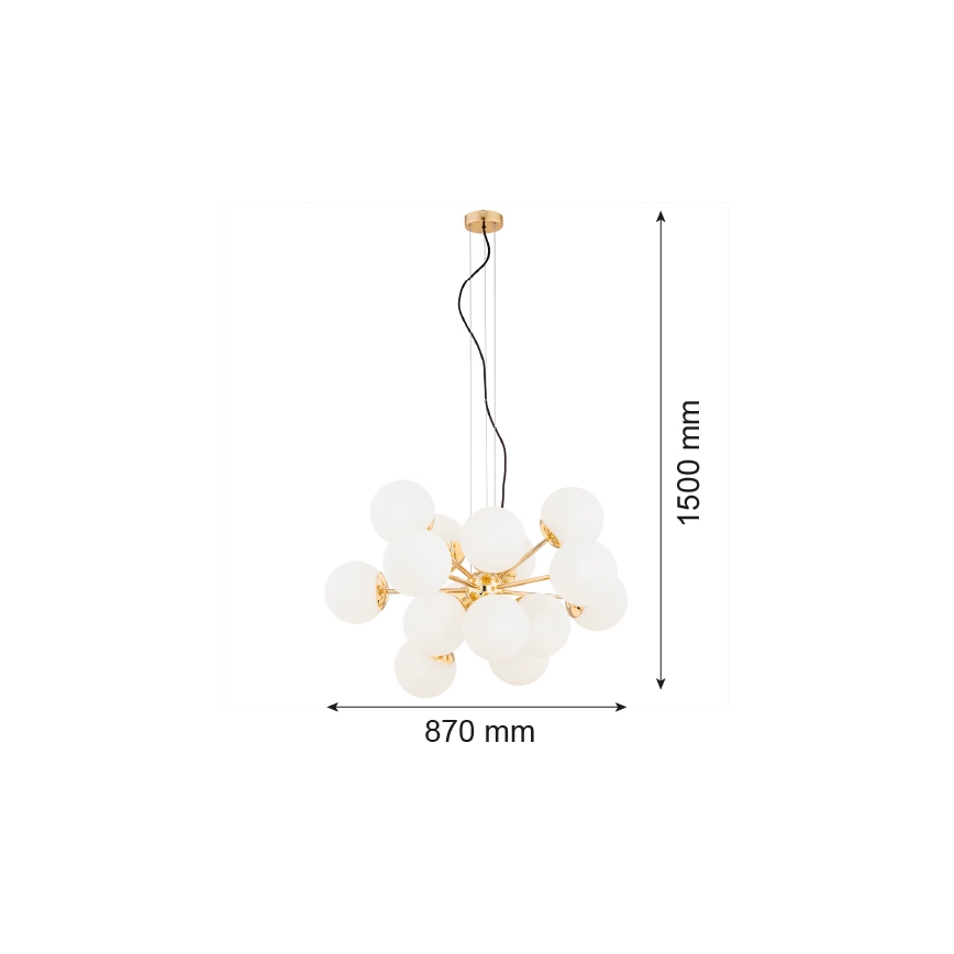 Argon 5048 - Висящ полилей SATELITE PLUS 15xE27/15W/230V златист
