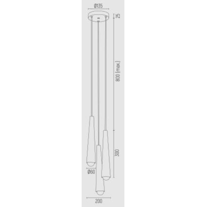 Argon 6103 - Висящ полилей HOLLYWOOD 3xE14/7W/230V черен