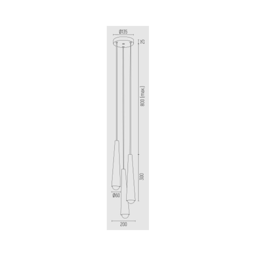 Argon 6103 - Висящ полилей HOLLYWOOD 3xE14/7W/230V черен
