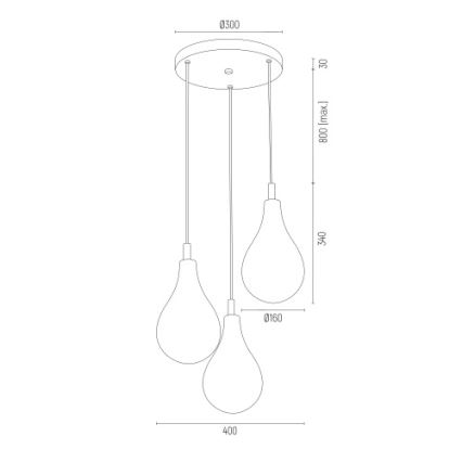 Argon 6105 - Висящ полилей OAKLAND 3xG9/6W/230V черен