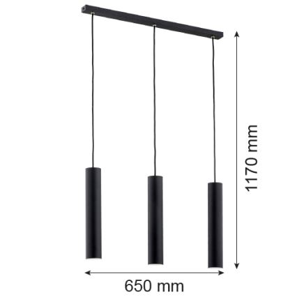 Argon 6112 - Висящ полилей GOMERA 3xGU10/5W/230V черен