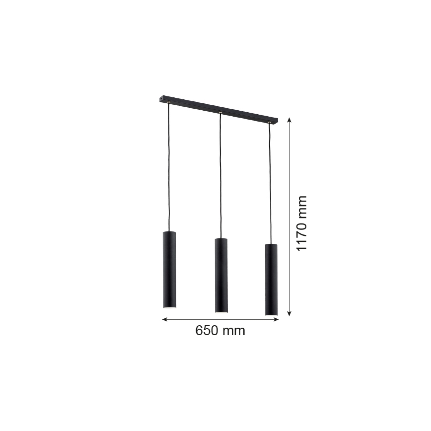 Argon 6112 - Висящ полилей GOMERA 3xGU10/5W/230V черен
