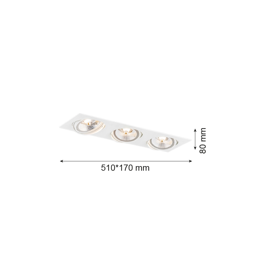 Argon 6115 - Лампа за вграждане OLIMP 3xGU10-AR111/12W/230V бял