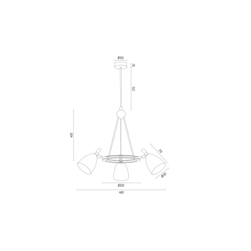 Argon 6148 - Полилей CHARLOTTE 3xE27/15W/230V бял/златист