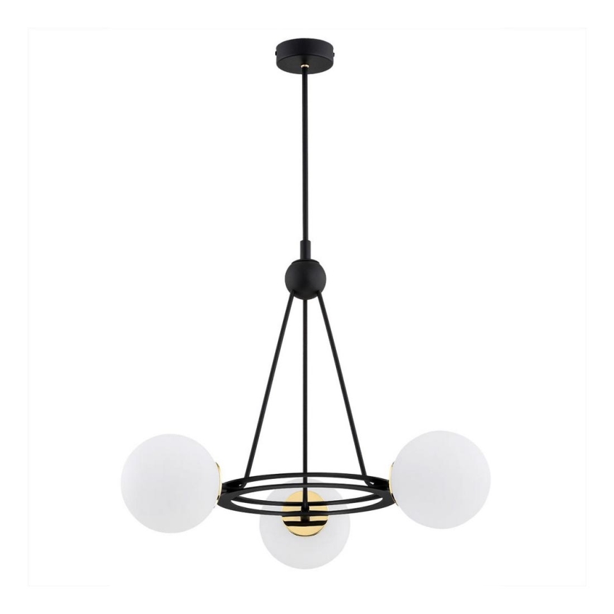 Argon 6150 - Полилей AMALFI 3xE27/15W/230V черен/бял