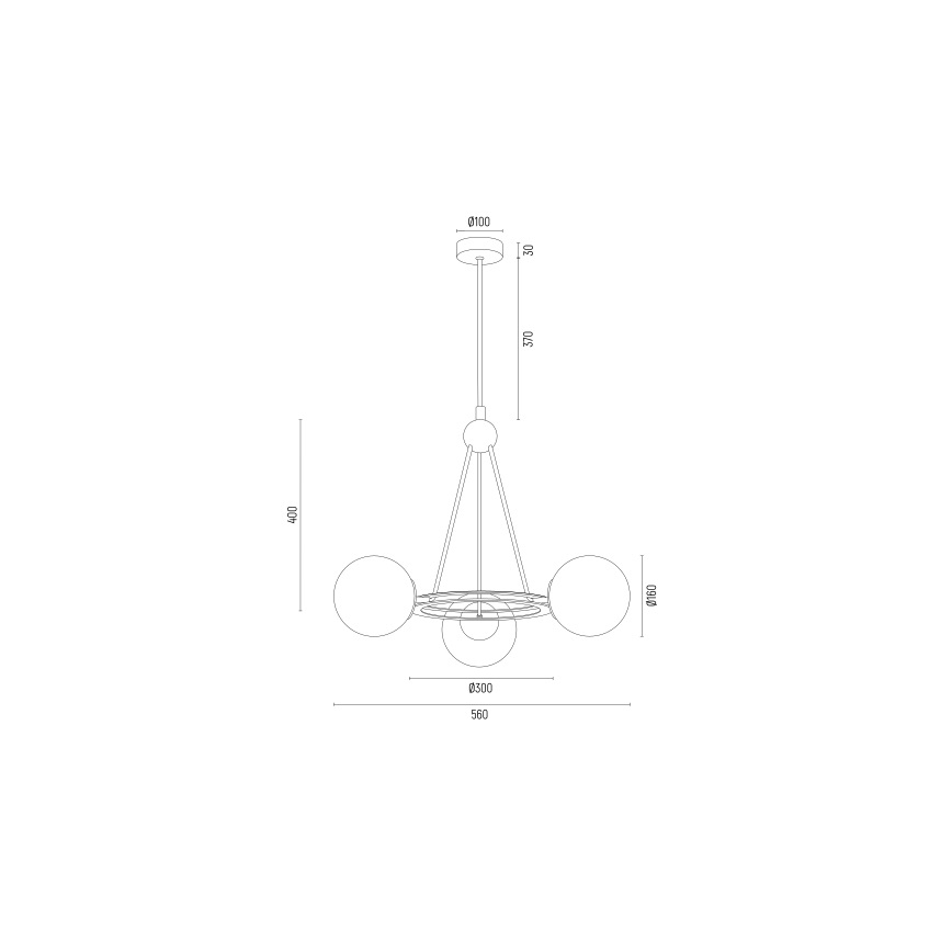 Argon 6150 - Полилей AMALFI 3xE27/15W/230V черен/бял