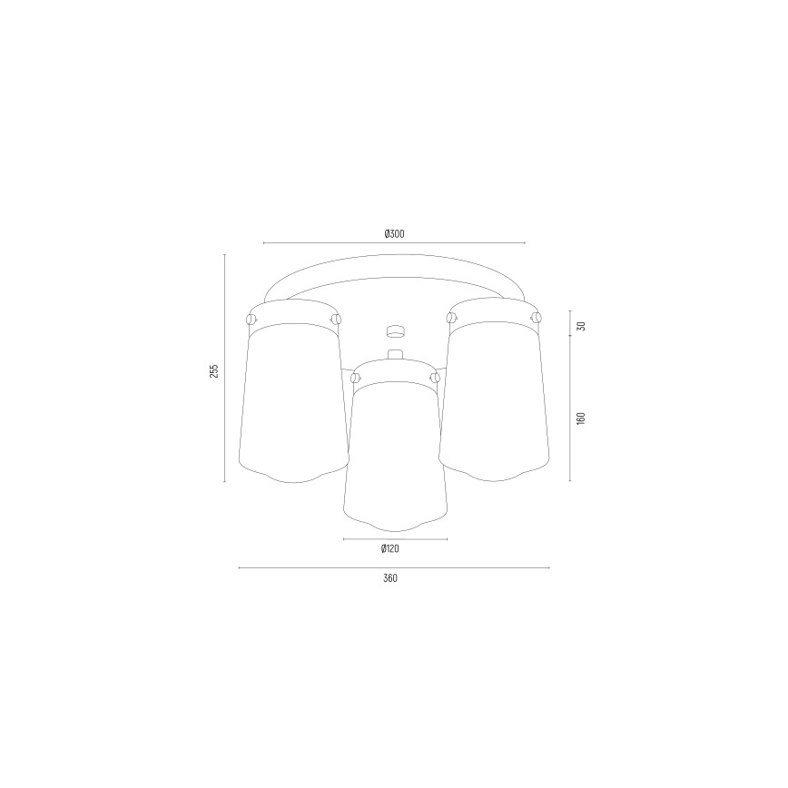Argon 6165 - Полилей за повърхностен монтаж PASADENA 3xE27/15W/230V златист/бял