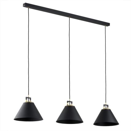 Argon 6174 - Висящ полилей ORTE 3xE27/15W/230V черен