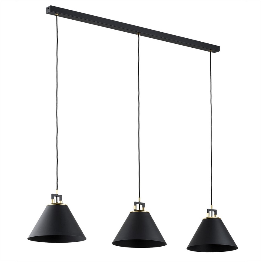 Argon 6174 - Висящ полилей ORTE 3xE27/15W/230V черен