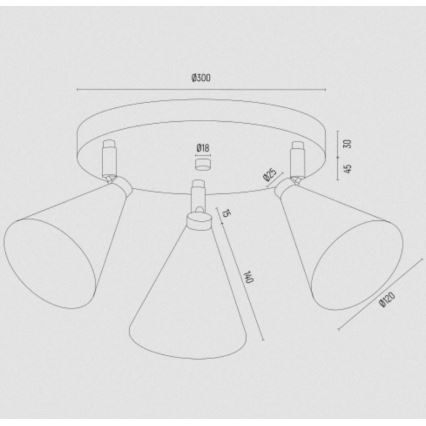Argon 6244 - Спот LUCINDA 3xE14/7W/230V черен