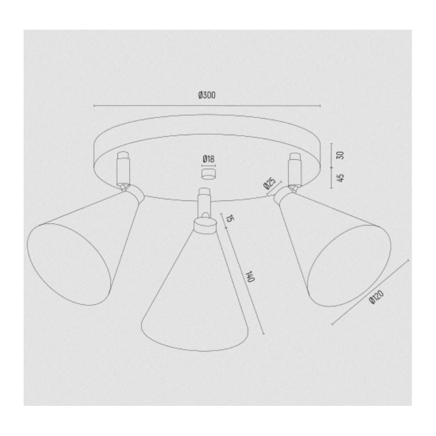 Argon 6244 - Спот LUCINDA 3xE14/7W/230V черен