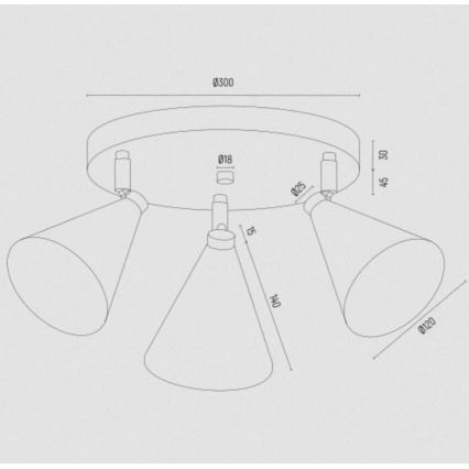 Argon 6262 - Спот LUCINDA 3xE14/7W/230V черен/златист