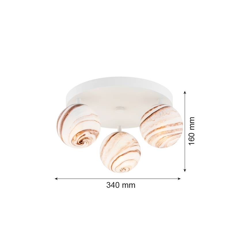 Argon 6291 - Плафон FABIO 3xE14/7W/230V алабастър бял