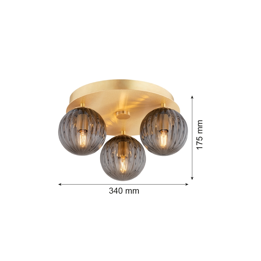 Argon 6308 - Плафон PALOMA 3xE14/7W/230V златист/черен