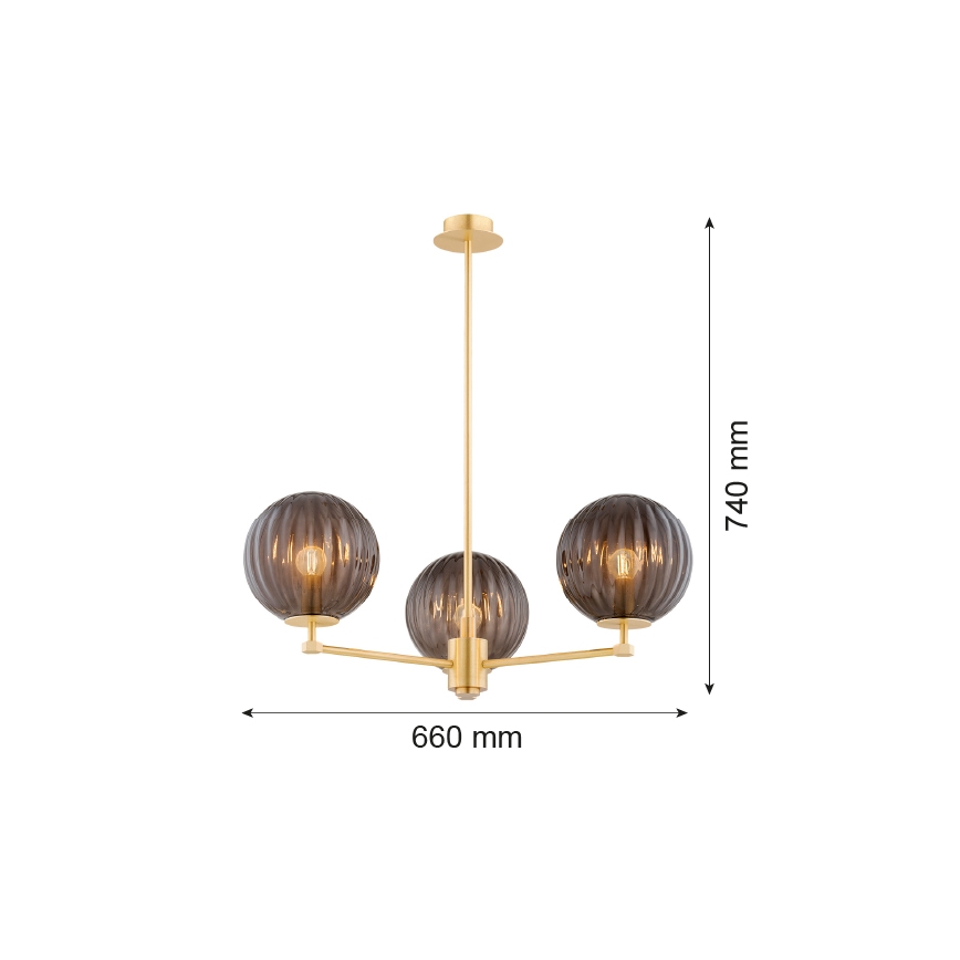 Argon 6310 - Висящ полилей PALOMA 3xE14/7W/230V златист/черен