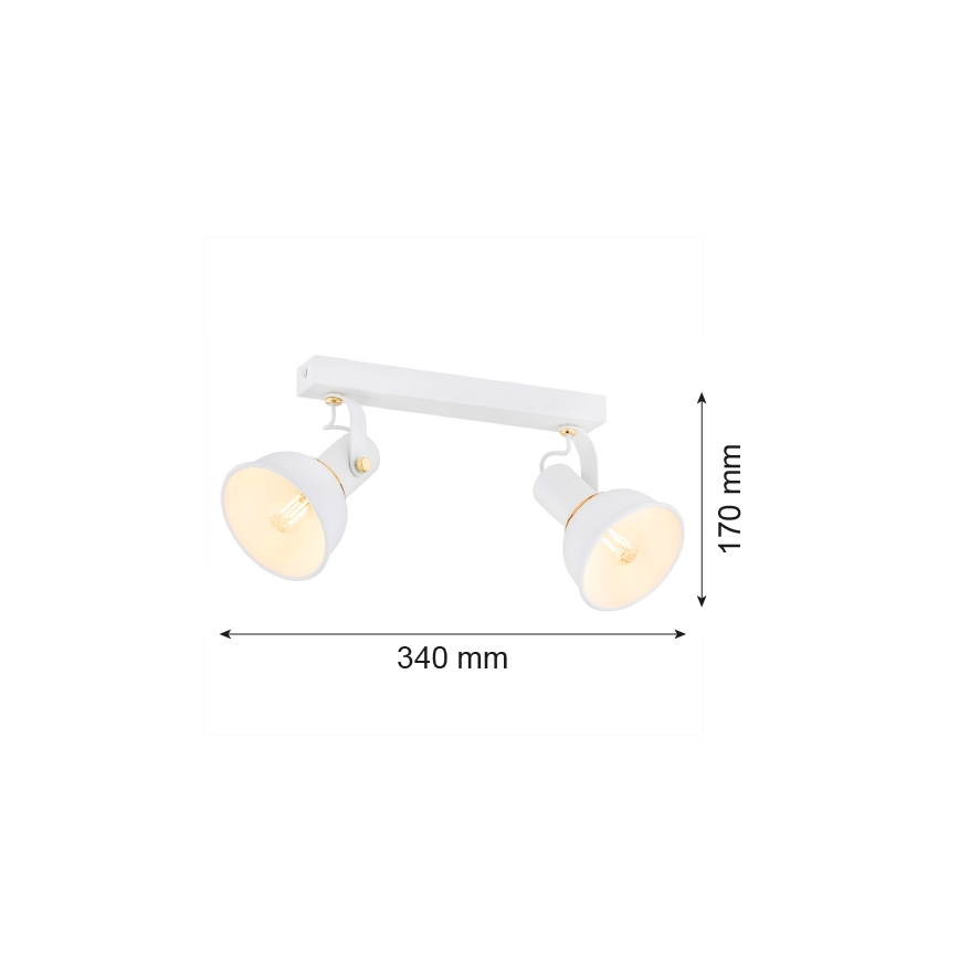 Argon 7036 - Спот TWIST 2xE14/7W/230V бял/златист
