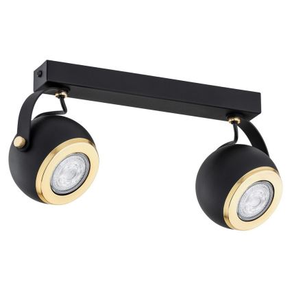 Argon 7039 - Спот KOS PLUS 2xGU10/5W/230V черен/златист