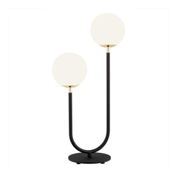 Argon 7072 - Настолна лампа FERRONE 2xE14/7W/230V ччерна/бяла/златиста