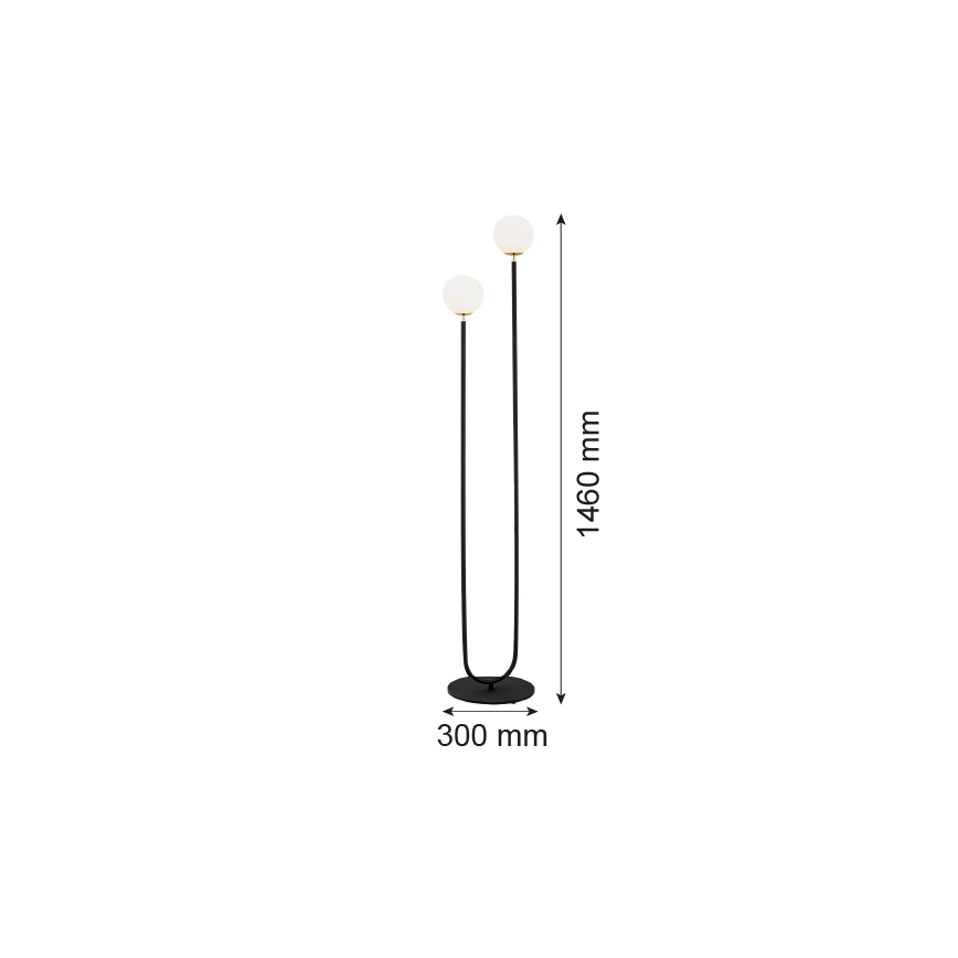 Argon 7073 - Лампион FERRONE 2xE14/7W/230V черен/бял/златист