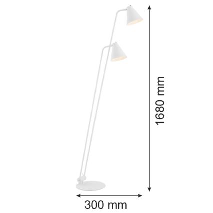 Argon 7076 - Лампион AVALONE 2xE27/15W/230V бял