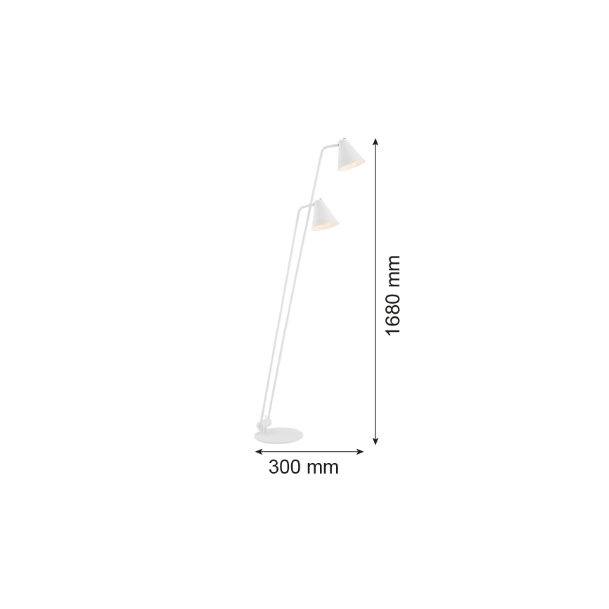 Argon 7076 - Лампион AVALONE 2xE27/15W/230V бял