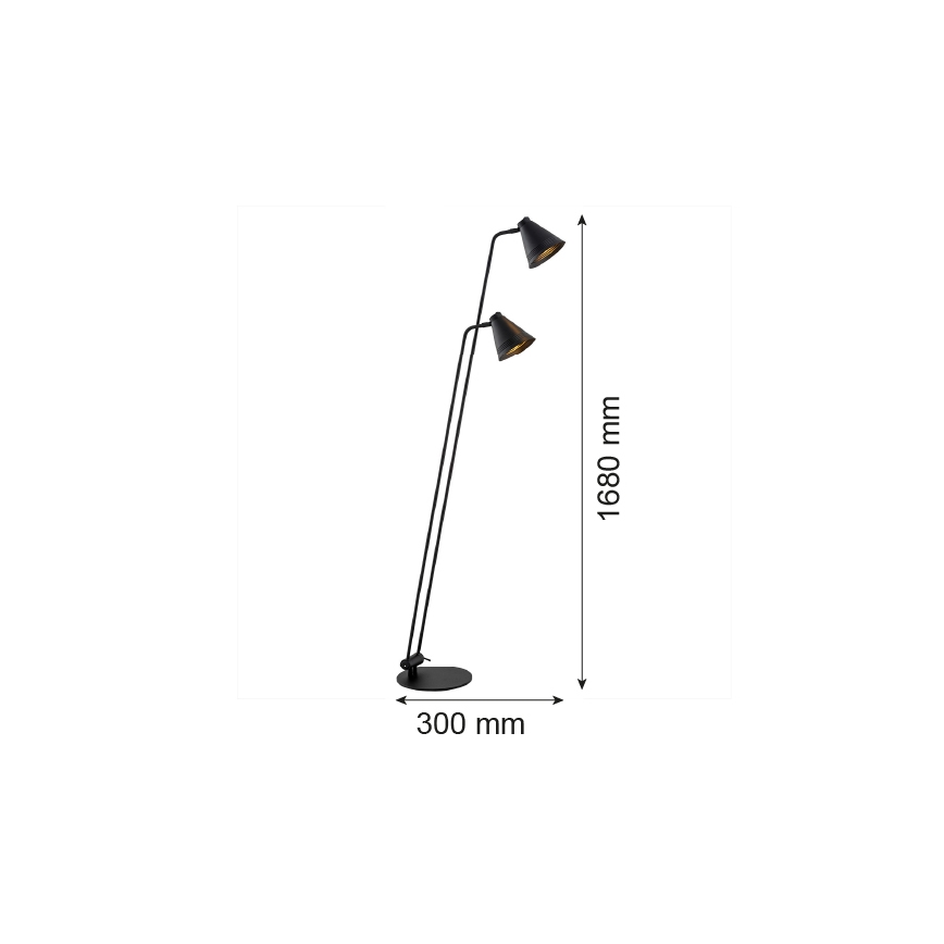 Argon 7077 - Лампион AVALONE 2xE27/15W/230V черен