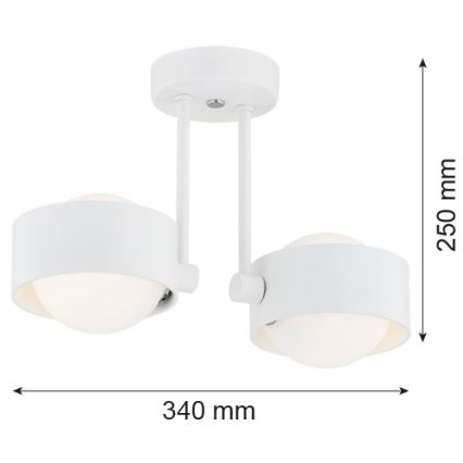 Argon 7088 - Полилей MASSIMO PLUS 2xG9/6W/230V бял