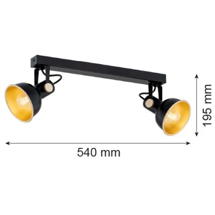 Argon 7142 - Спот LENORA 2xE14/7W/230V черен