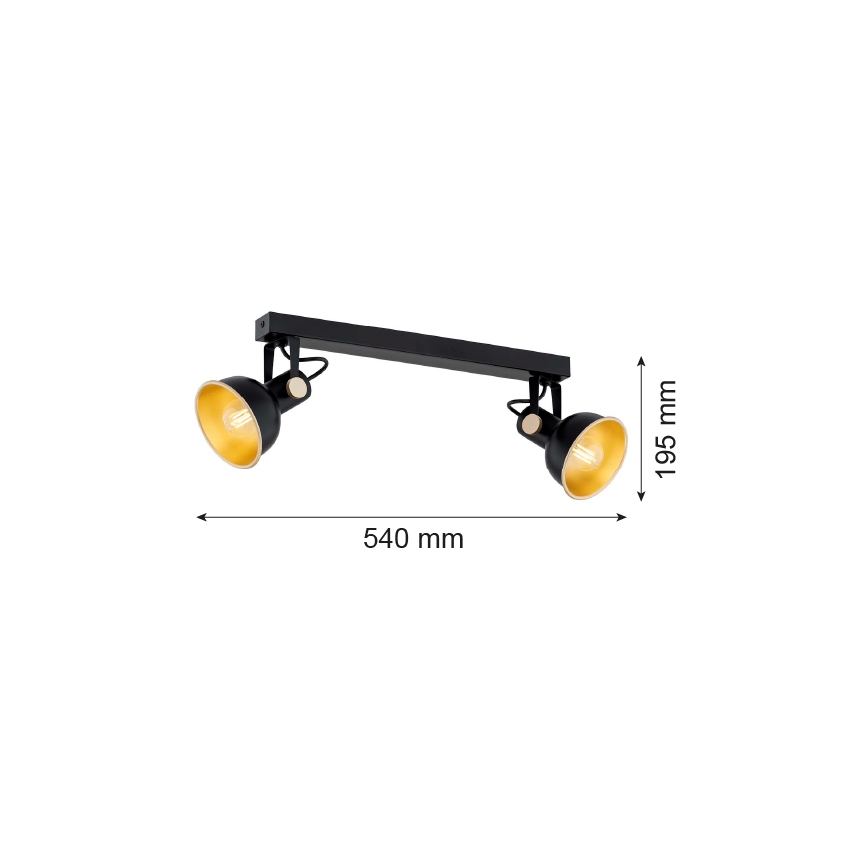 Argon 7142 - Спот LENORA 2xE14/7W/230V черен