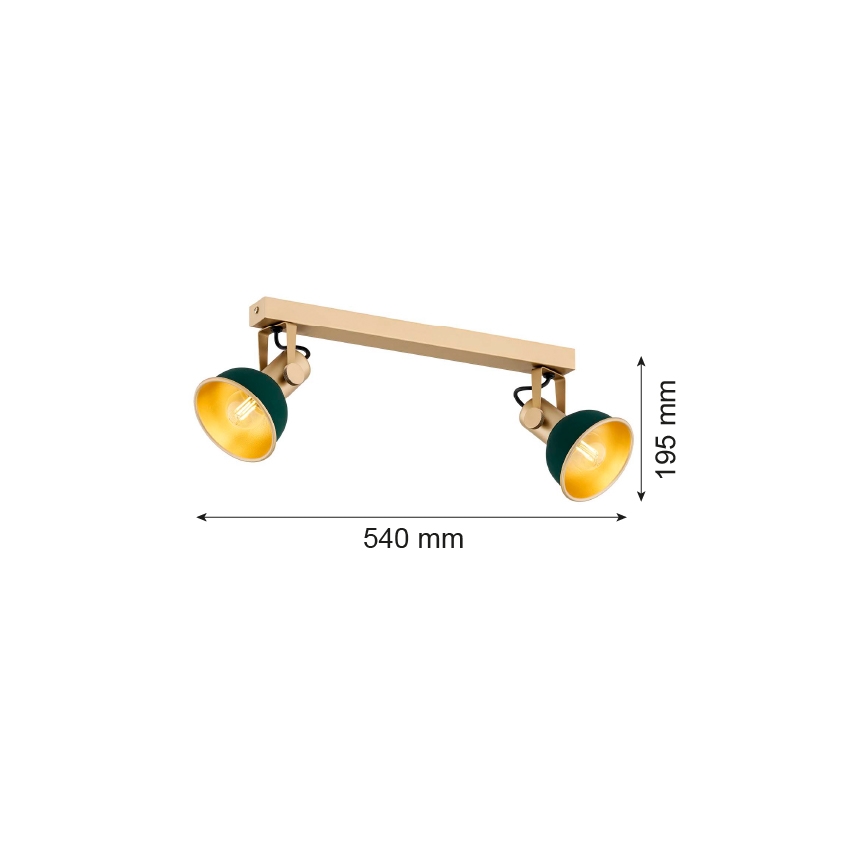 Argon 7143 - Спот LENORA 2xE14/7W/230V златист/зелен