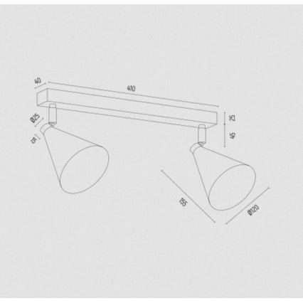 Argon 7147 - Спот LUCINDA 2xE14/7W/230V черен/златист