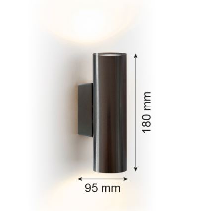 Argon 7231 - Аплик MITOS PLUS 2xGU10/5W/230V черен