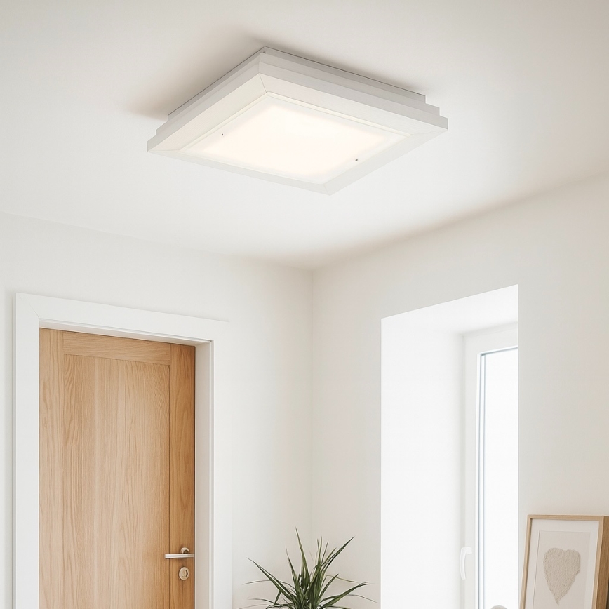 Argon 7266 - Таванно осветително тяло TABOR, 2xE27/15W/230V, 32x32 см, бяло