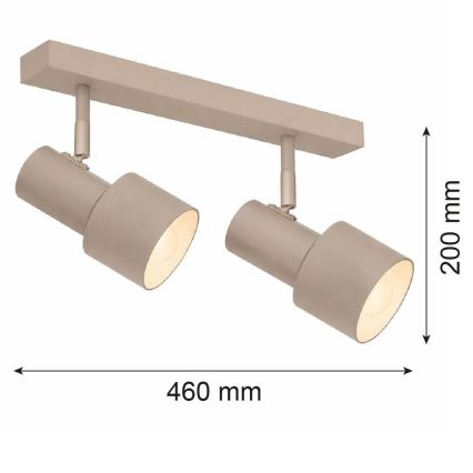 Argon 7294 - Точково осветително тяло DOR 2xE27/15W/230V бежово